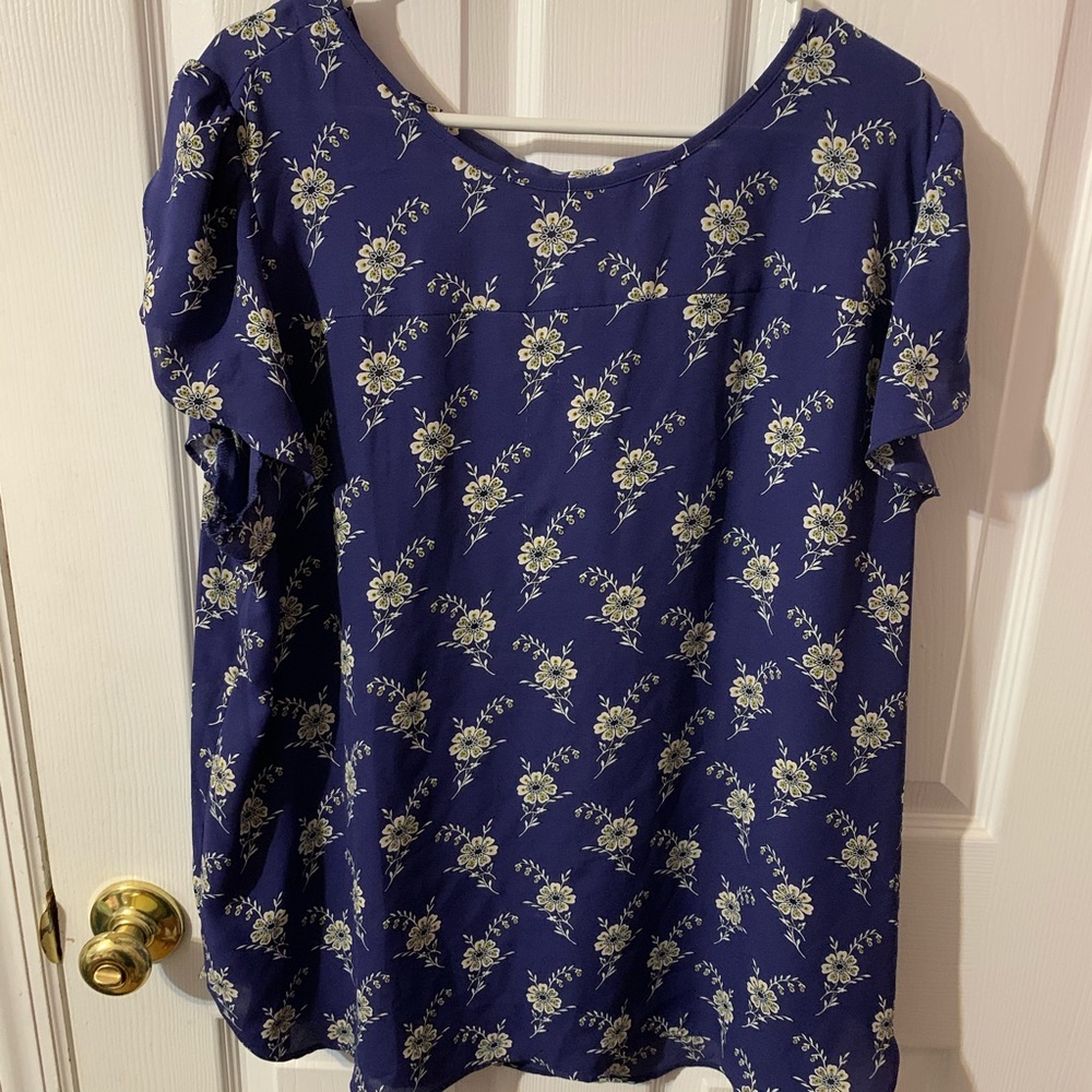 Loft Outlet Plum open back blouse